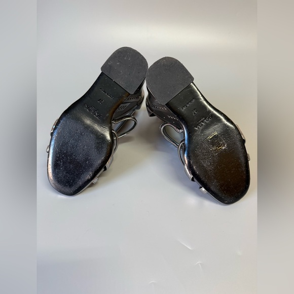 Prada Capretto Lamina Sandals Sz 6.5 37 - Picture 5 of 15